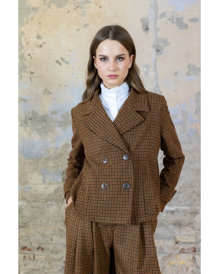 Chaqueta cuadros tabaco