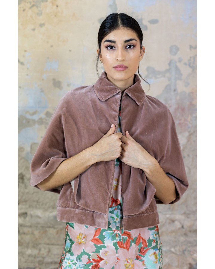 Capa terciopelo rosa